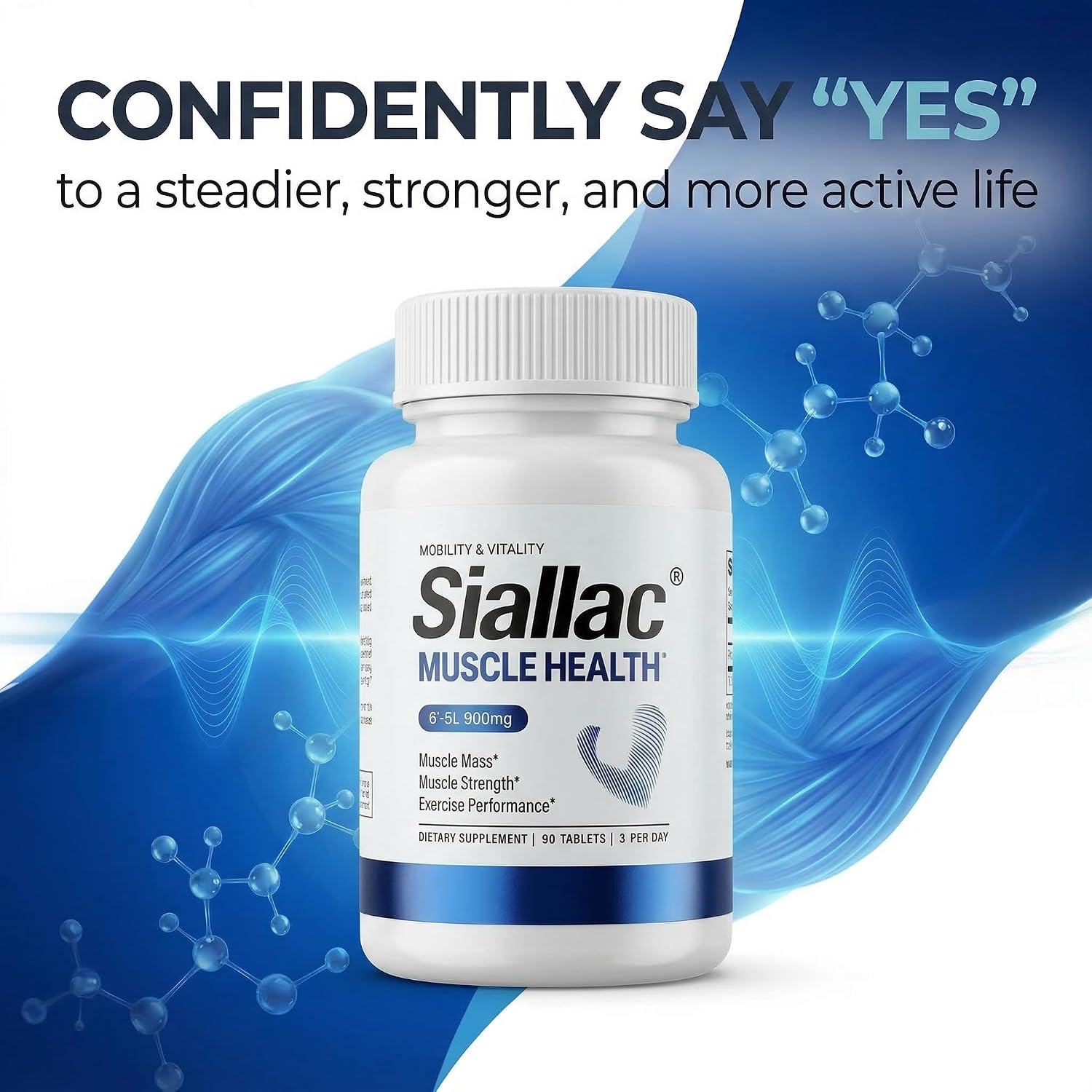 مکمل ورزشی SIALLAC مدل Muscle Health، 90 قرص