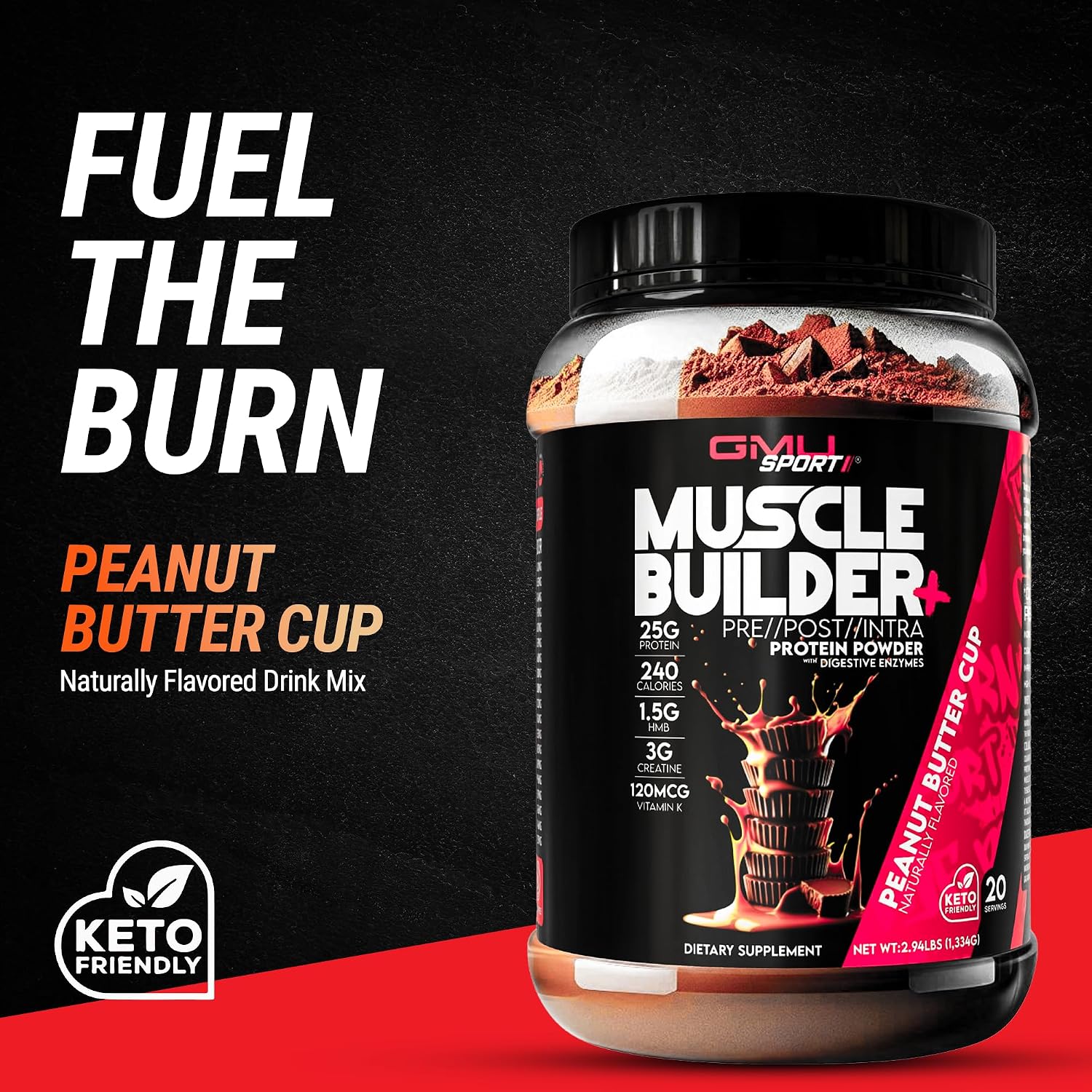 پودر پروتئین GMU SPORT مدل Muscle Builder، 28 گرم، 20 وعده