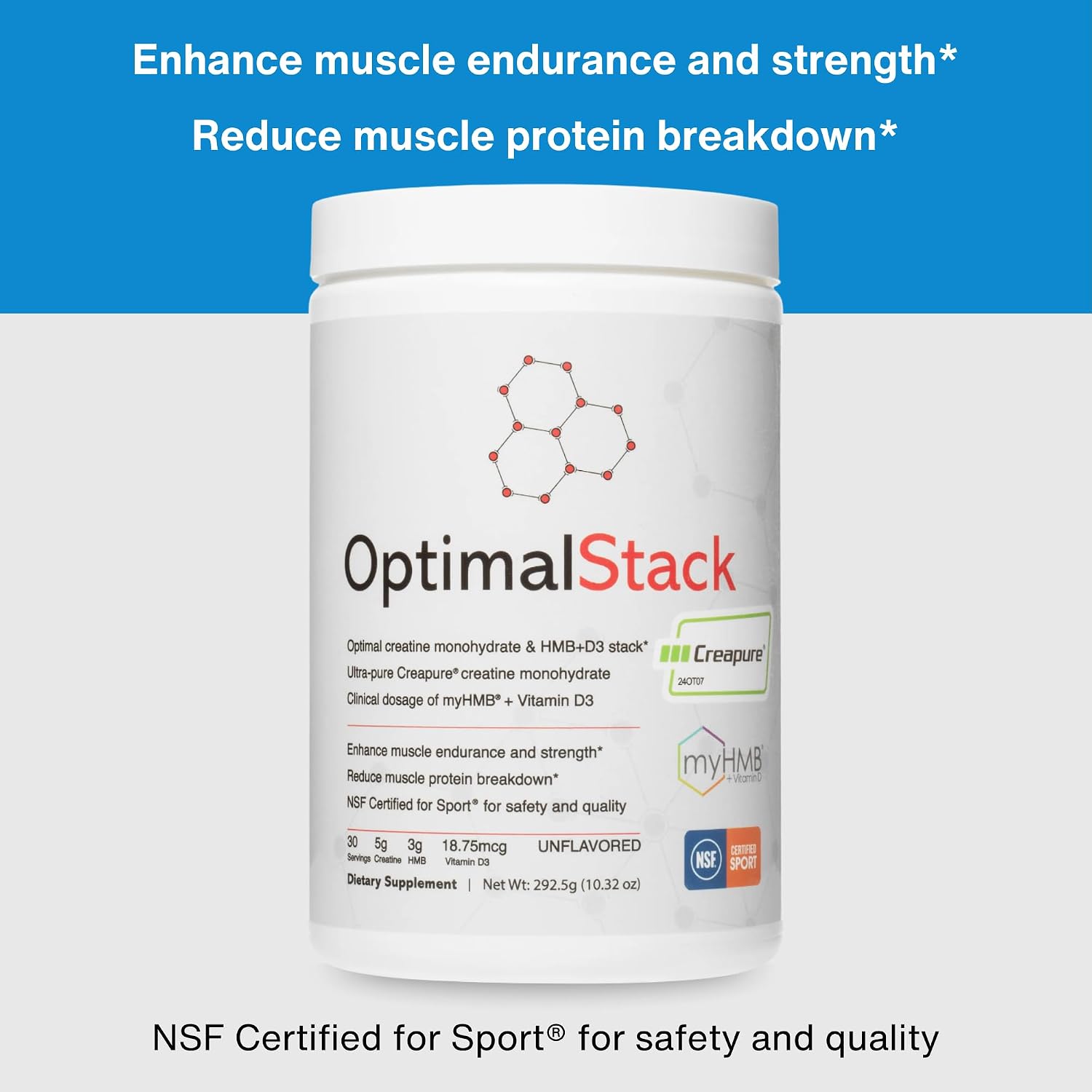 پودر کراتین و HMB optimal amino، 30 وعده، بدون طعم