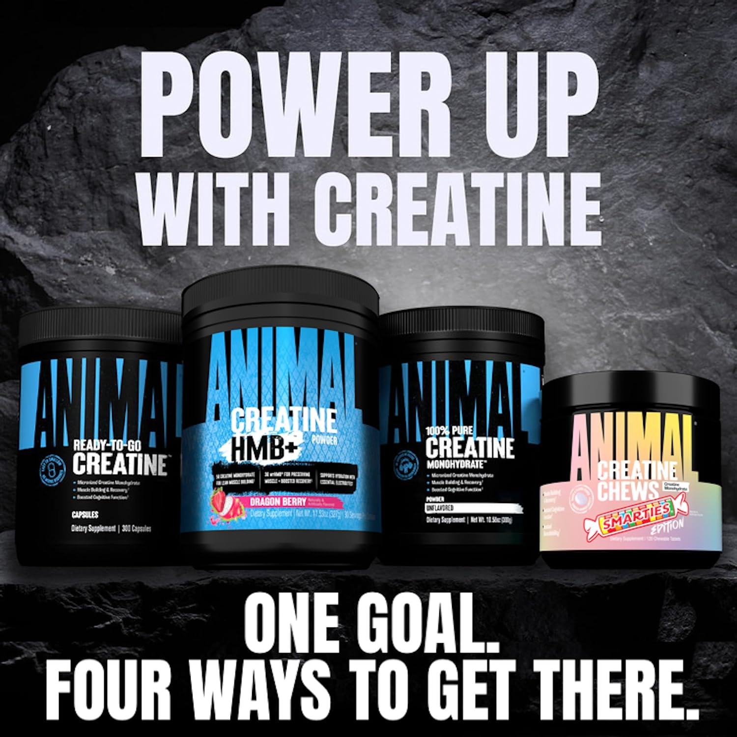 پودر کراتین و HMB Animal مدل Creatine HMB+، 342 گرم، طعم پاور پانچ