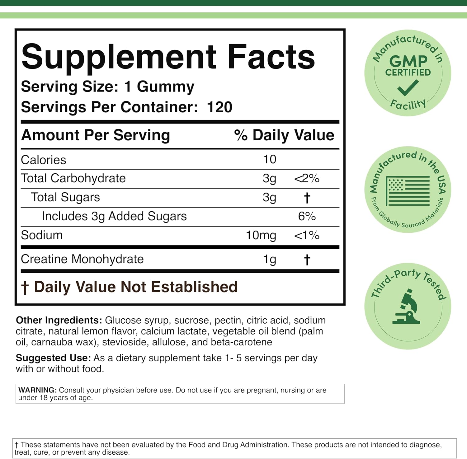 پاستیل کراتین Double Wood Supplements، 120 عدد