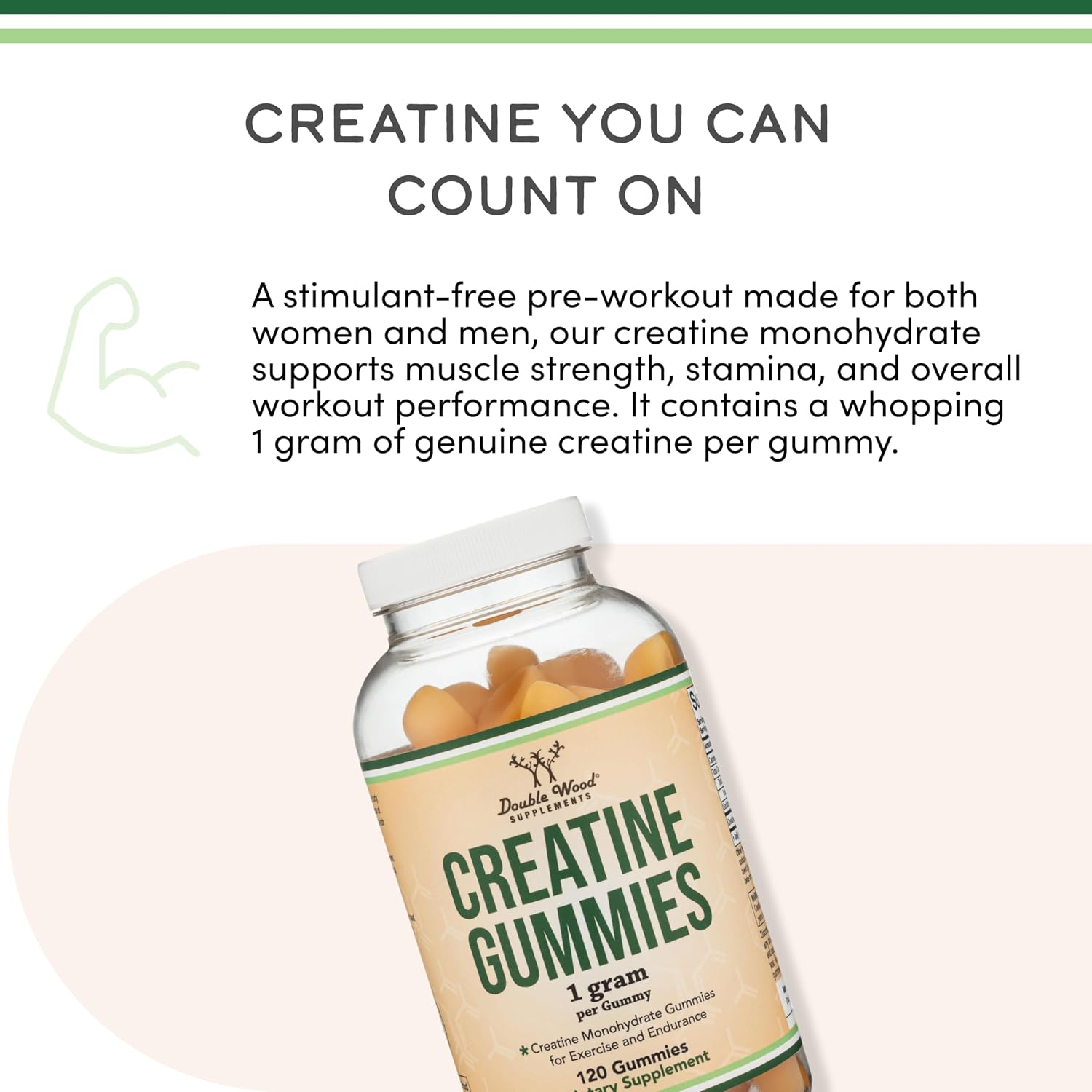 پاستیل کراتین Double Wood Supplements، 120 عدد