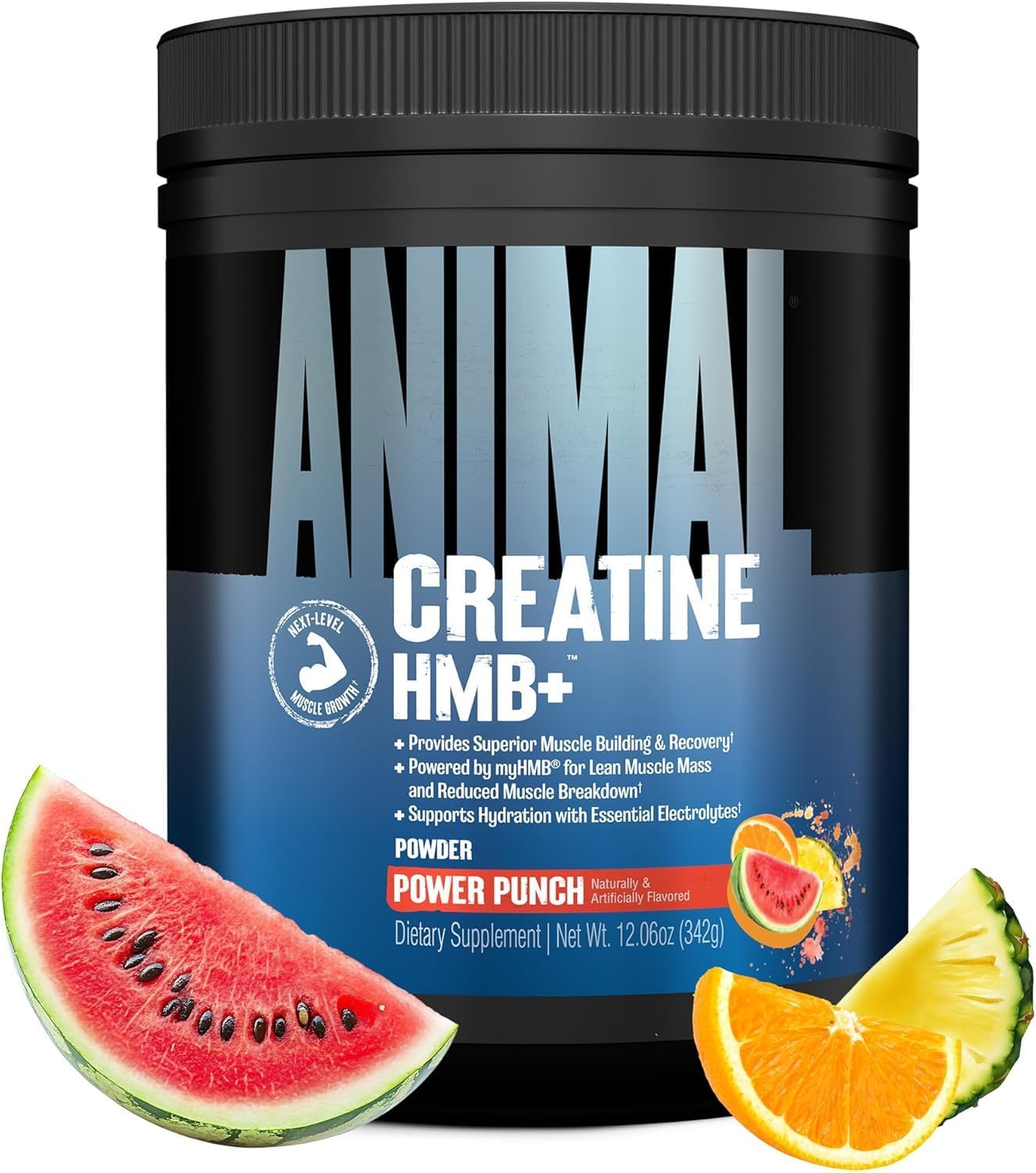 پودر کراتین و HMB Universal مدل Creatine HMB، 5 گرم کراتین، 3 گرم myHMB، 30 وعده، طعم پاور پانچ