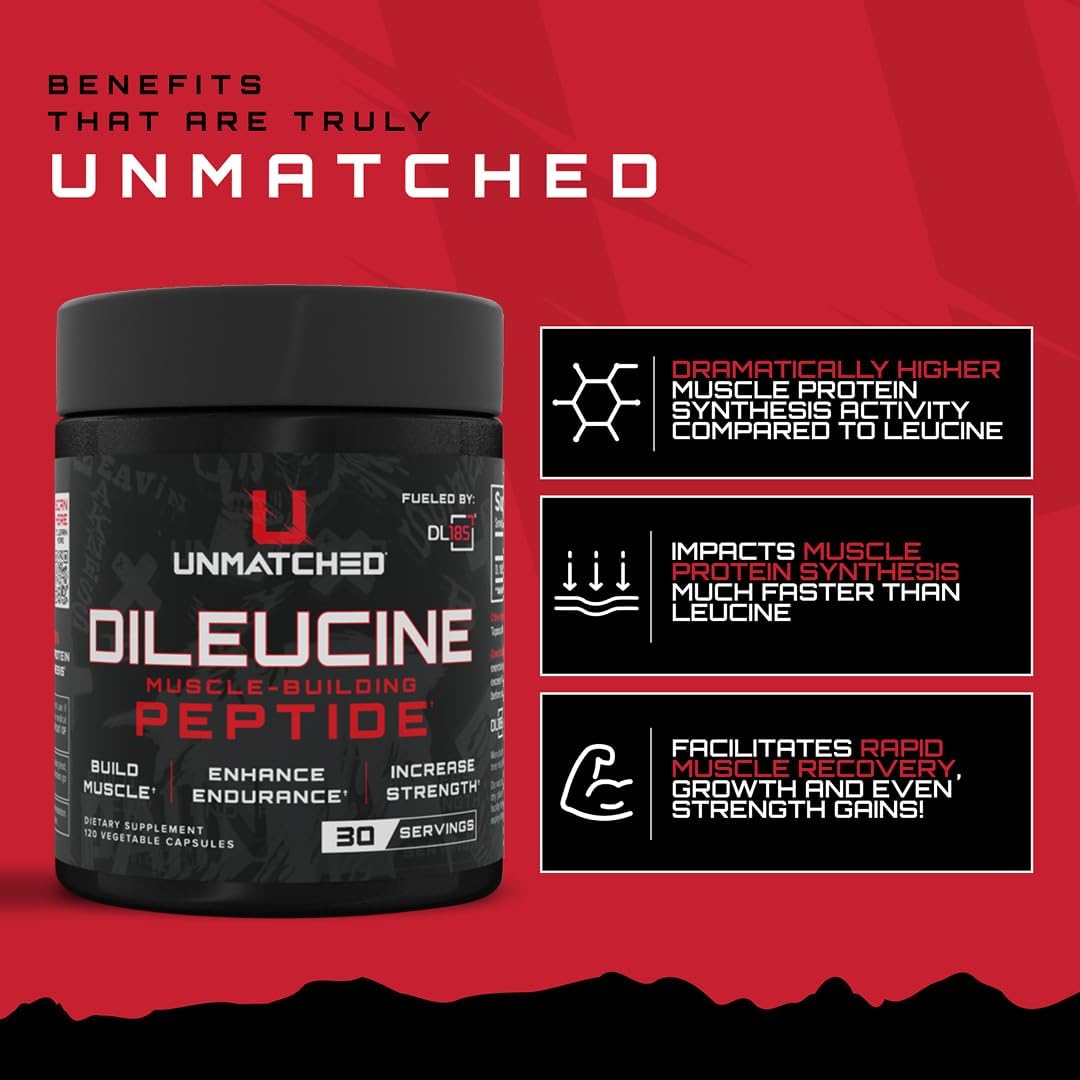 مکمل آمینو اسید Unmatched مدل Dileucine Amino Acid Peptide، 30 وعده، 120 کپسول
