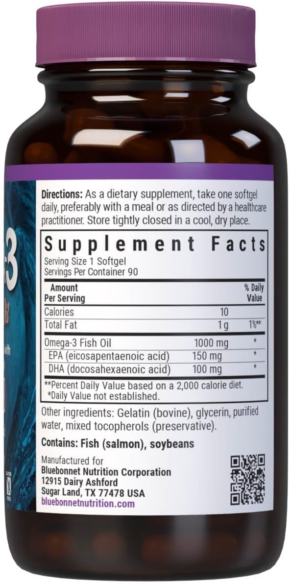 کپسول روغن ماهی امگا ۳، BlueBonnet، 90 عدد