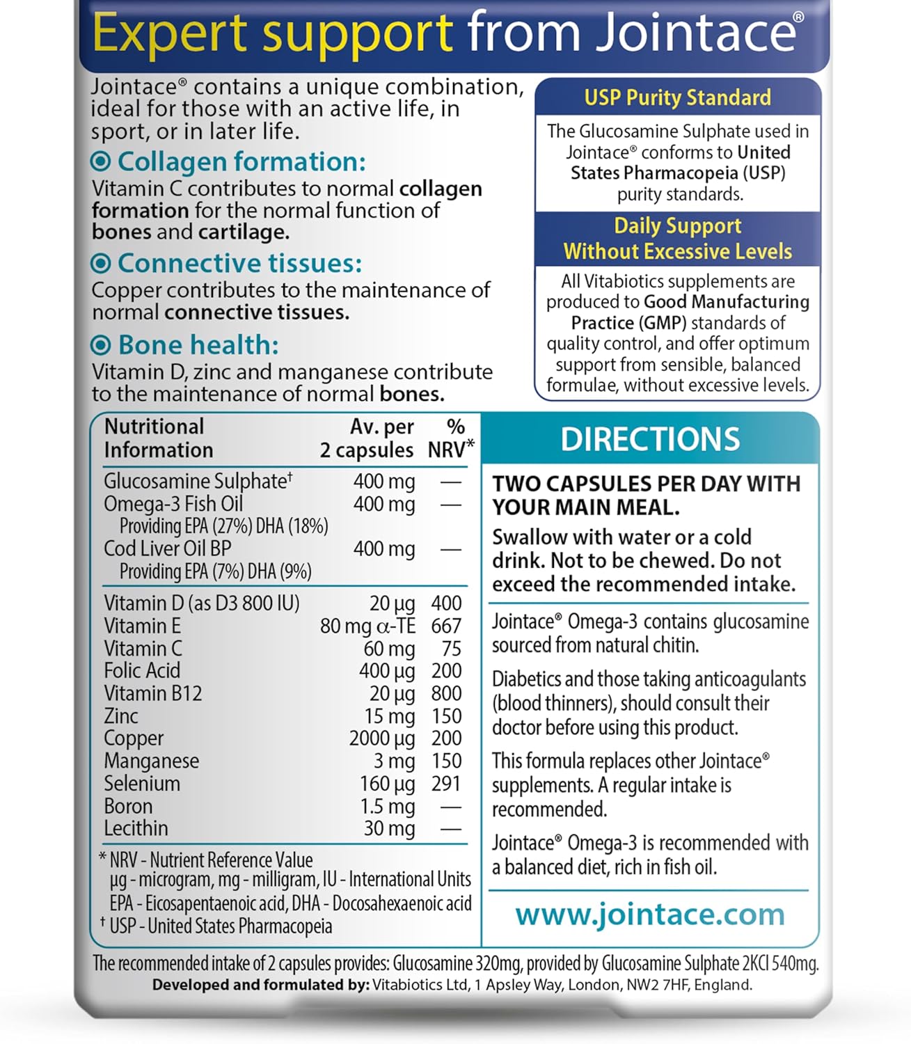 مکمل مو، پوست و ناخن حاوی امگا ۳، Jointace، مدل Jointace Omega-3، 30 کپسول