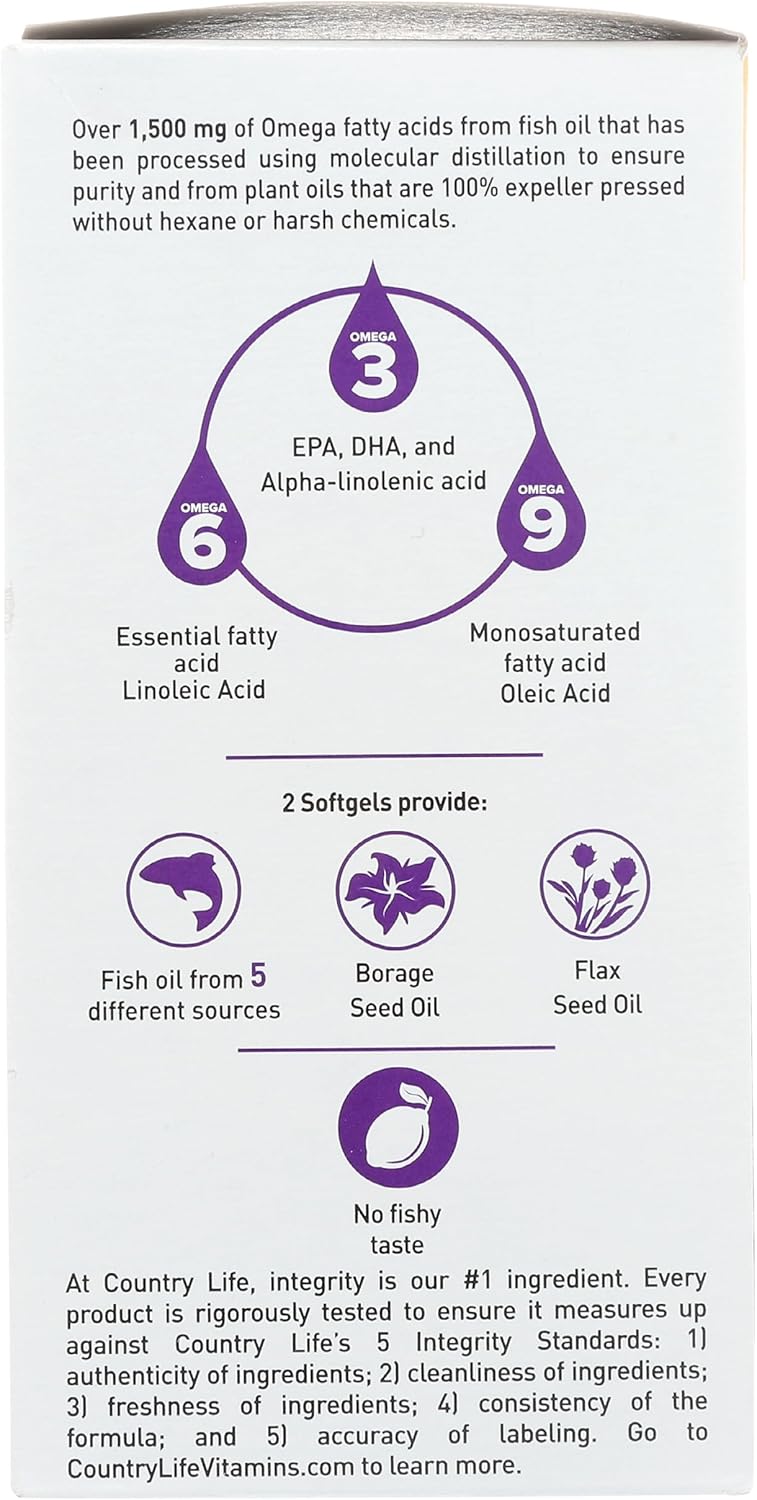 مکمل امگا ۳-۶-۹، Country Life، مدل Omega 3-6-9 Complete