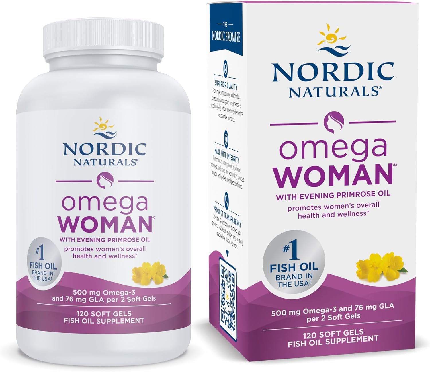 مکمل امگا ۳ بانوان، Nordic Naturals، مدل Omega Woman، طعم لیمو