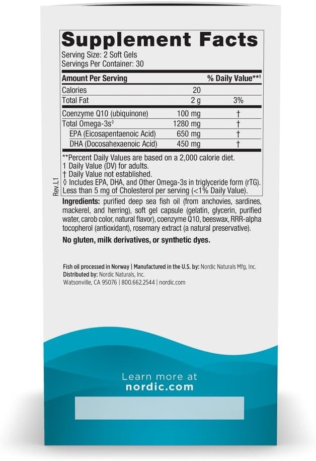 مکمل امگا ۳ و کوآنزیم Q10، Nordic Naturals، مدل Ultimate Omega
