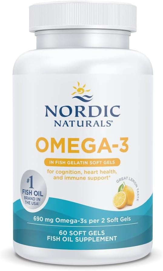 کپسول روغن ماهی امگا ۳، Nordic Naturals، 690 میلی‌گرم، 60 سافت‌ژل، طعم لیمو