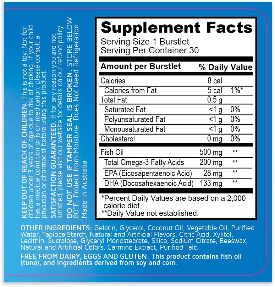کپسول روغن ماهی امگا ۳، Bioglan، 30 عدد جویدنی، طعم توت