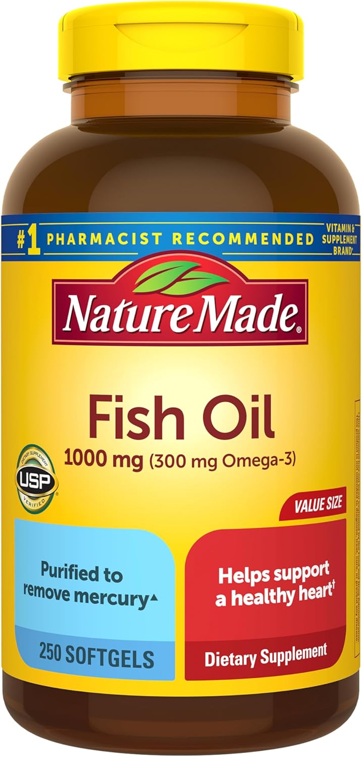کپسول روغن ماهی امگا ۳، Nature Made، 1000 میلی‌گرم، 250 سافت‌ژل
