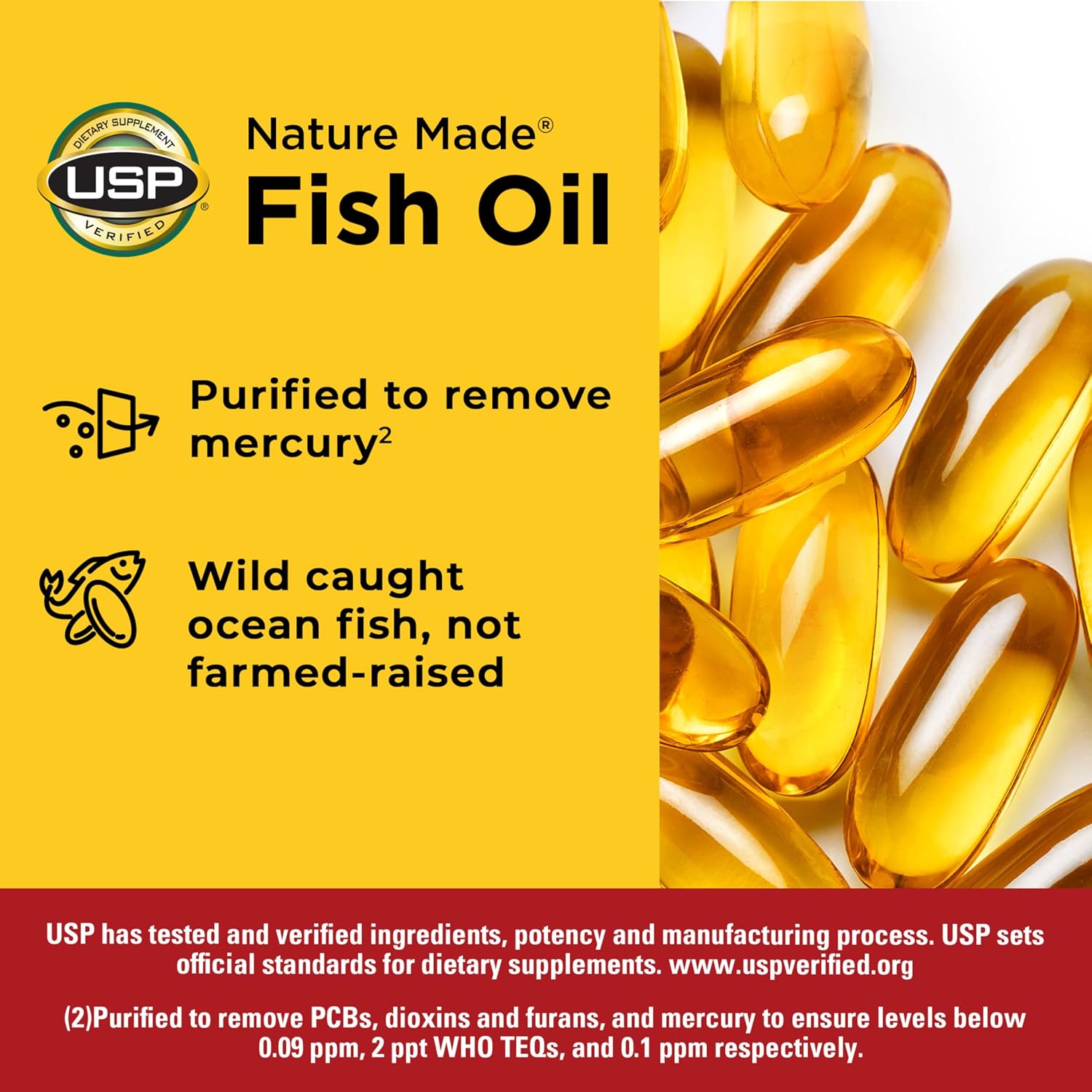 کپسول روغن ماهی امگا ۳، Nature Made، 1000 میلی‌گرم، 250 سافت‌ژل