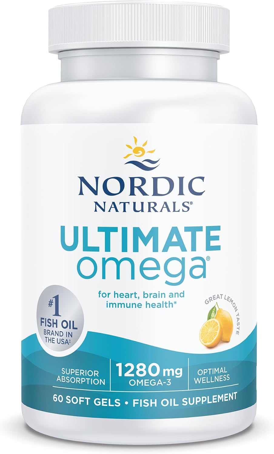 کپسول روغن ماهی امگا ۳، Nordic Naturals، مدل Ultimate Omega، 60 سافت‌ژل، طعم لیمو