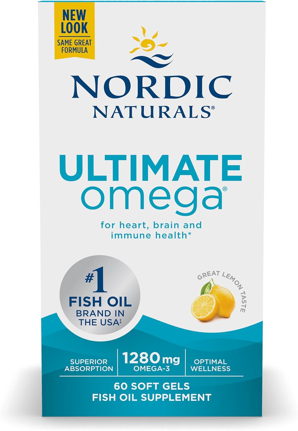 کپسول روغن ماهی امگا ۳، Nordic Naturals، مدل Ultimate Omega، 60 سافت‌ژل، طعم لیمو