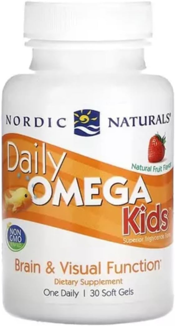 مکمل امگا ۳ کودکان، Nordic Naturals، مدل Daily Omega Kids، 30 سروینگ، طعم توت‌فرنگی
