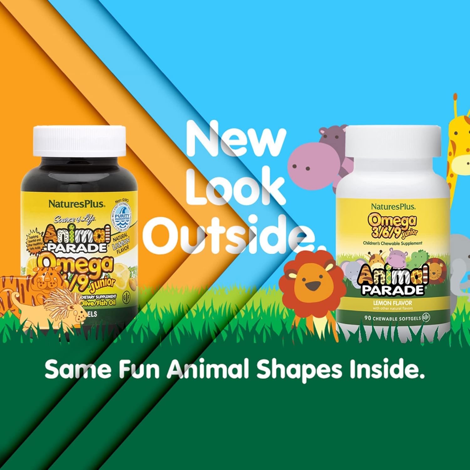 کپسول جویدنی امگا ۳ کودکان، Nature's Plus، 90 سافت‌ژل، طعم لیمو طبیعی