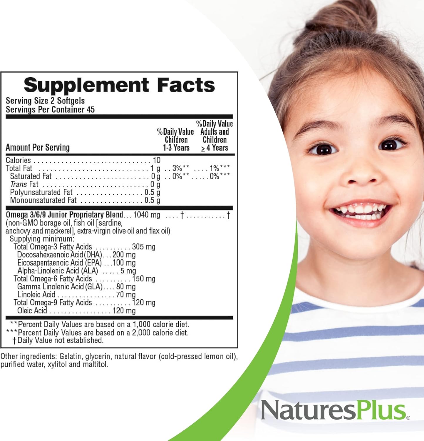 کپسول جویدنی امگا ۳ کودکان، Nature's Plus، 90 سافت‌ژل، طعم لیمو طبیعی