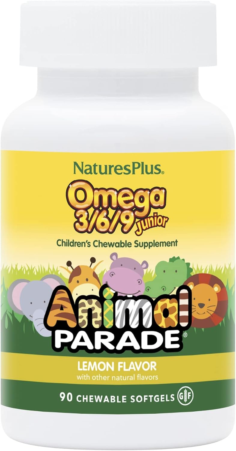 کپسول جویدنی امگا ۳ کودکان، Nature's Plus، 90 سافت‌ژل، طعم لیمو طبیعی