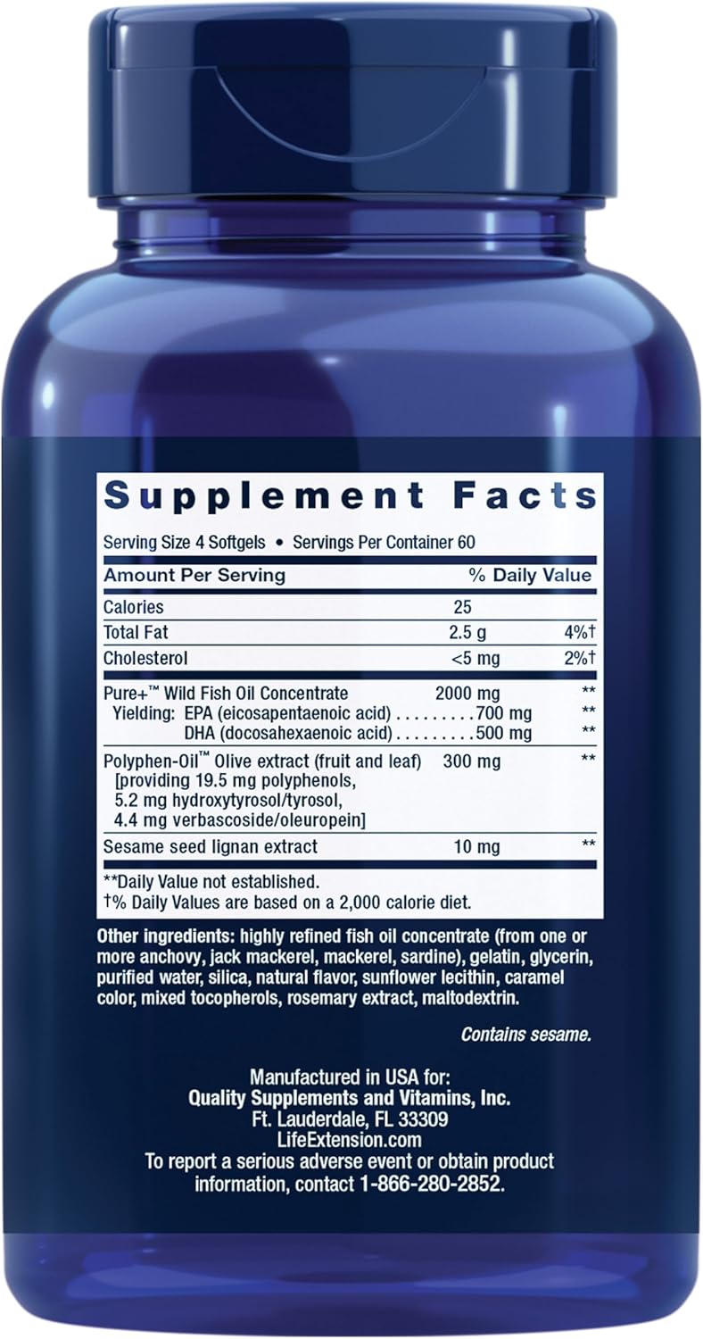 کپسول روغن ماهی امگا ۳، Life Extension، 240 سافت‌ژل