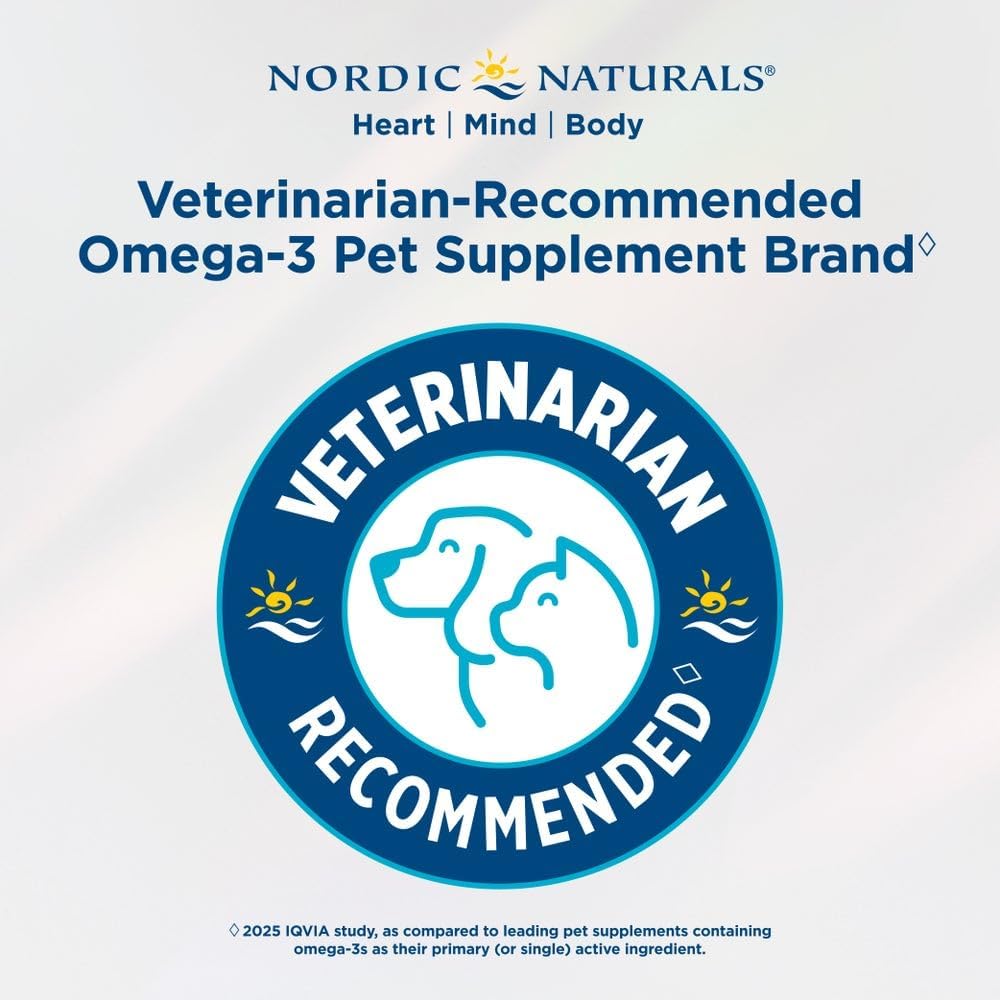 مکمل امگا ۳ برای سگ و گربه، Nordic Naturals، 60 میلی‌لیتر