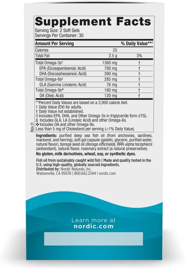 مکمل امگا ۳-۶-۹، Nordic Naturals، مدل Complete Omega Xtra، 60 سافت‌ژل