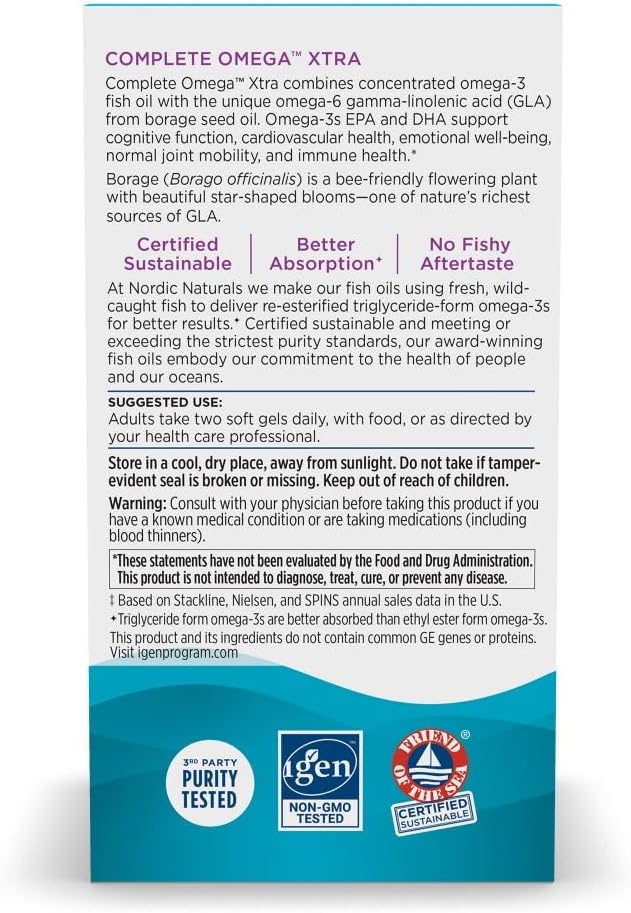 مکمل امگا ۳-۶-۹، Nordic Naturals، مدل Complete Omega Xtra، 60 سافت‌ژل