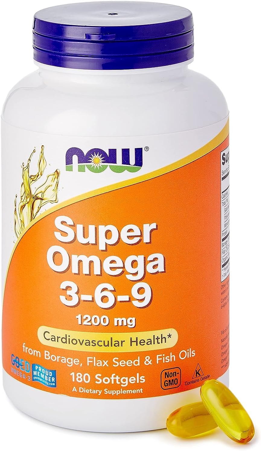 مکمل گیاهی امگا ۳-۶-۹، NOW Foods، مدل Super Omega 3-6-9، 180 سافت‌ژل