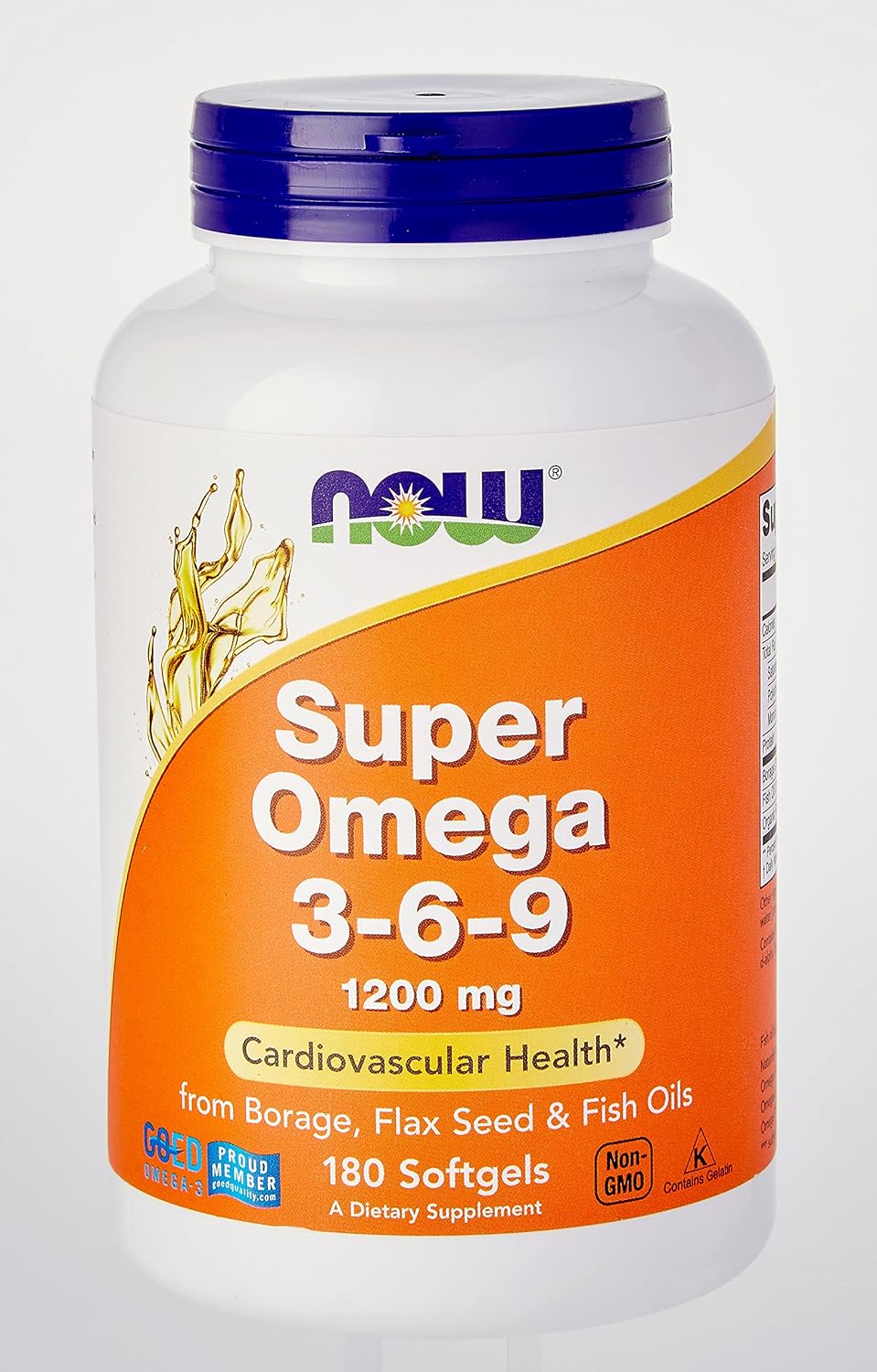 مکمل گیاهی امگا ۳-۶-۹، NOW Foods، مدل Super Omega 3-6-9، 180 سافت‌ژل