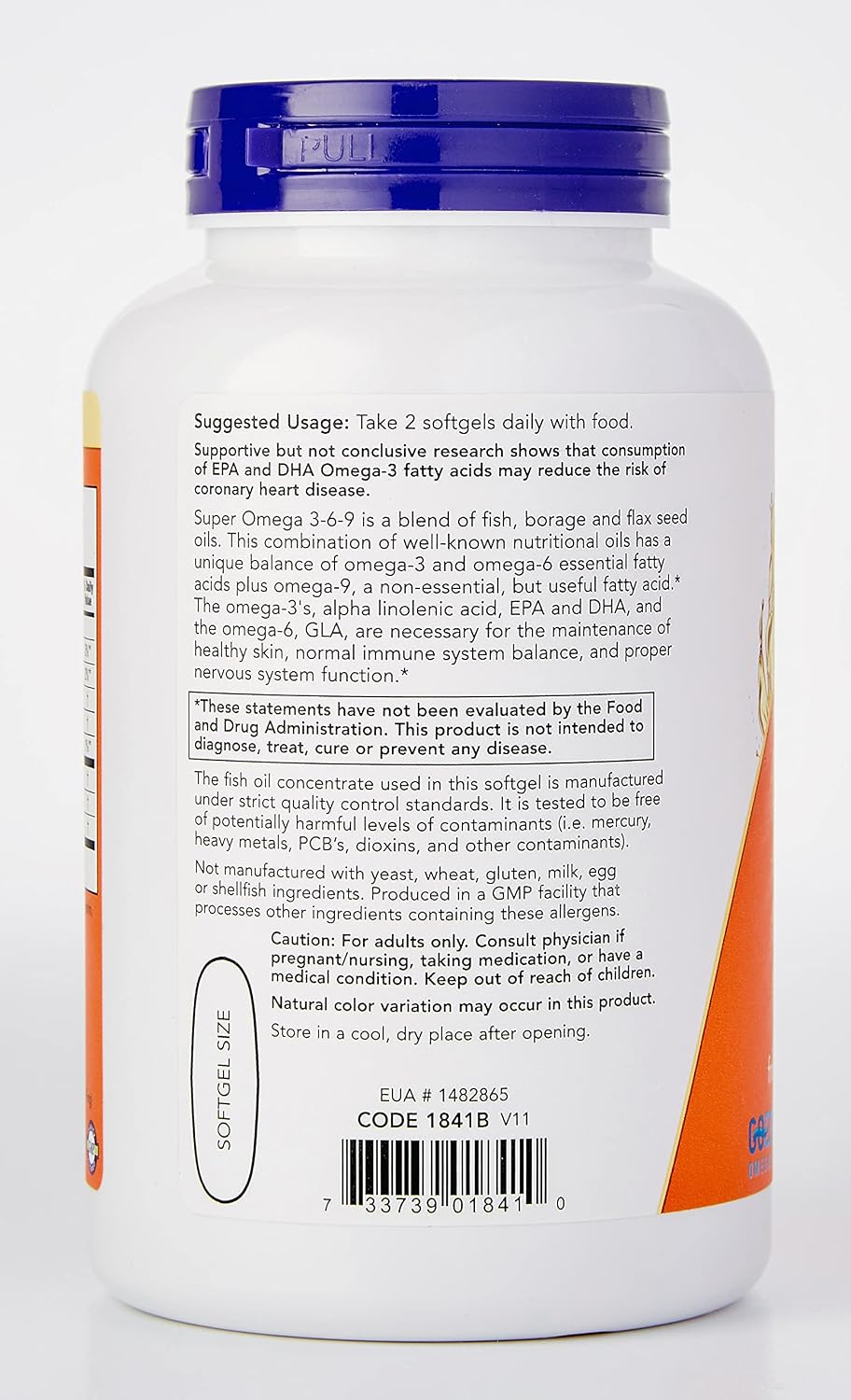 مکمل گیاهی امگا ۳-۶-۹، NOW Foods، مدل Super Omega 3-6-9، 180 سافت‌ژل