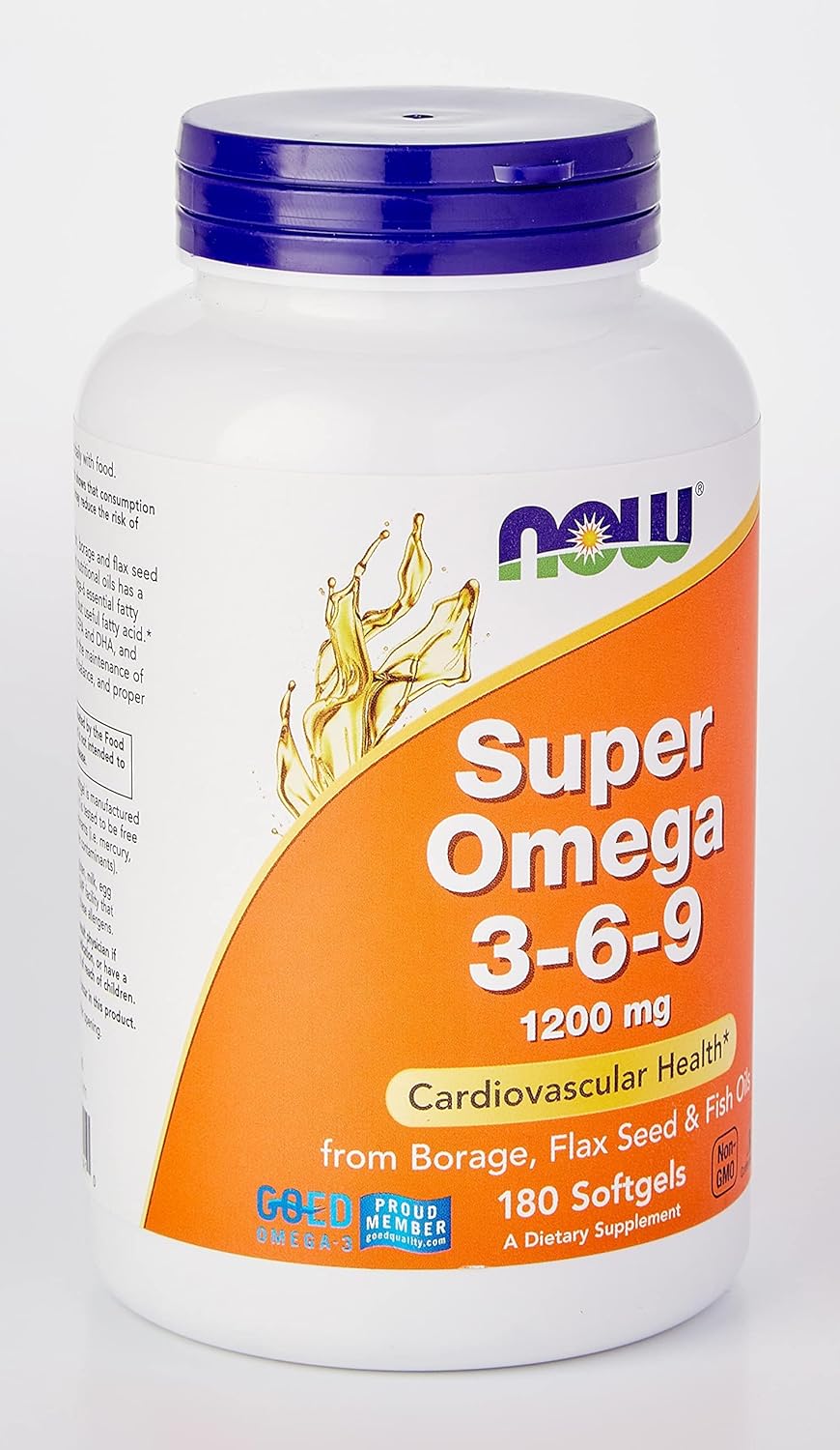 مکمل گیاهی امگا ۳-۶-۹، NOW Foods، مدل Super Omega 3-6-9، 180 سافت‌ژل