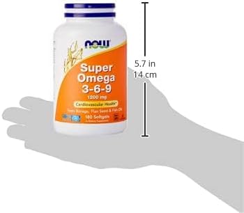 مکمل گیاهی امگا ۳-۶-۹، NOW Foods، مدل Super Omega 3-6-9، 180 سافت‌ژل