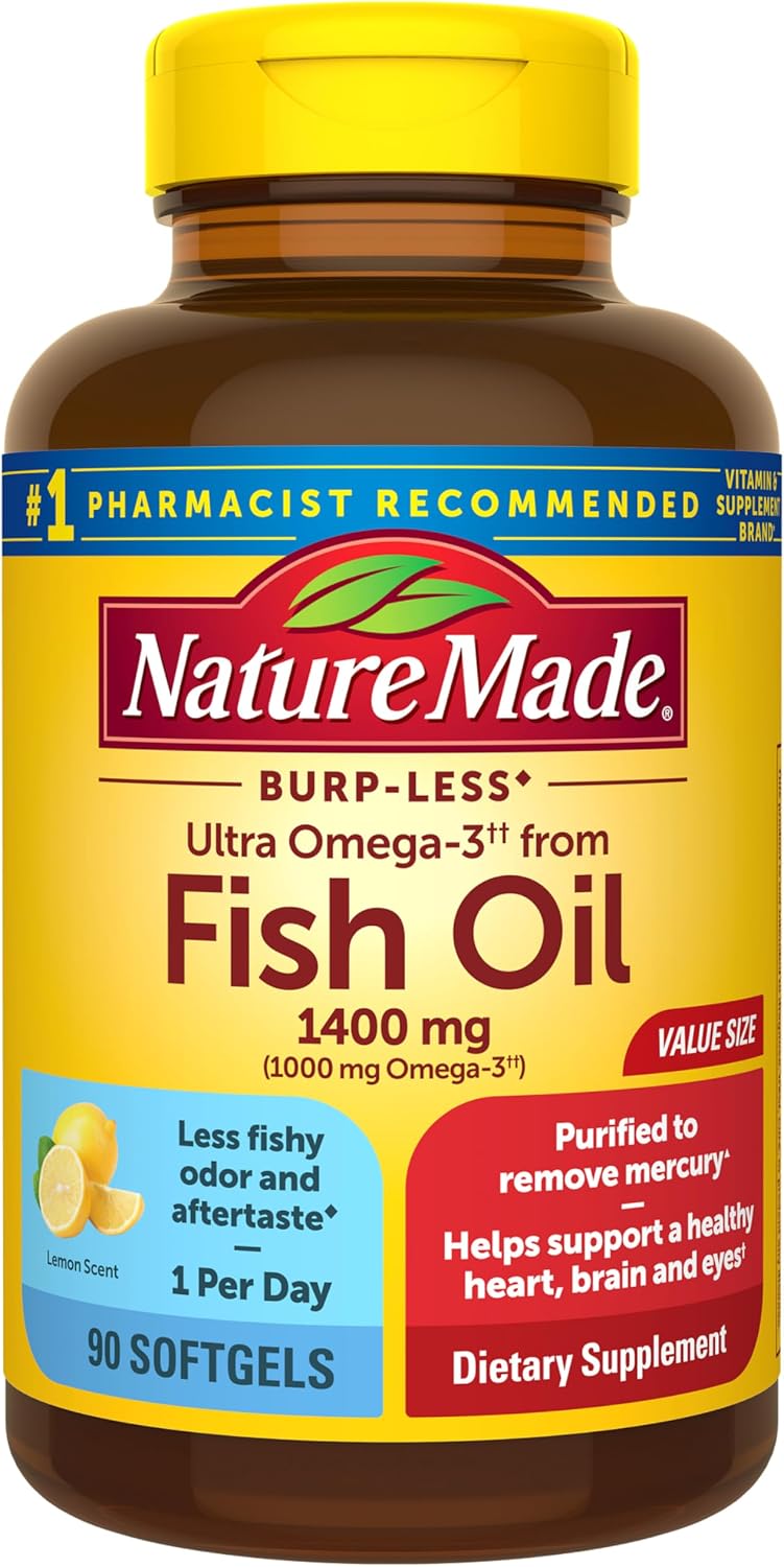 کپسول روغن ماهی امگا ۳، Nature Made، مدل Ultra Omega-3، 1400 میلی‌گرم، 90 سافت‌ژل