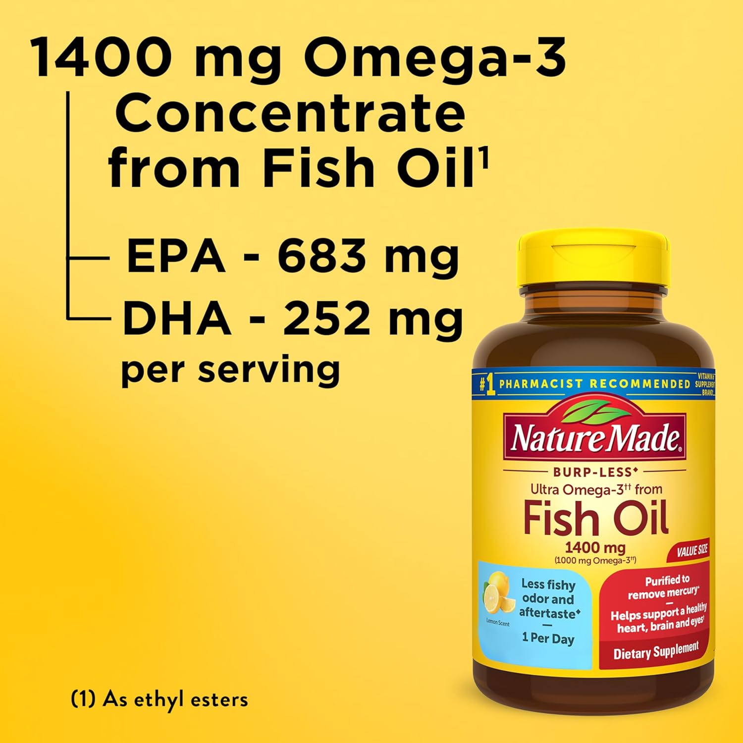 کپسول روغن ماهی امگا ۳، Nature Made، مدل Ultra Omega-3، 1400 میلی‌گرم، 90 سافت‌ژل