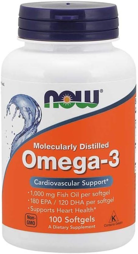 کپسول روغن ماهی امگا ۳، NOW Foods، 1000 میلی‌گرم، EPA 180 میلی‌گرم و DHA 120 میلی‌گرم، 100 سافت‌ژل