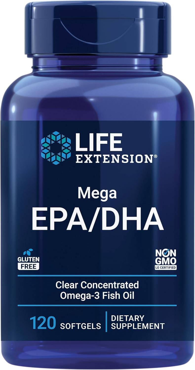 کپسول روغن ماهی امگا ۳، Life Extension، مدل Mega EPA DHA، 120 عدد