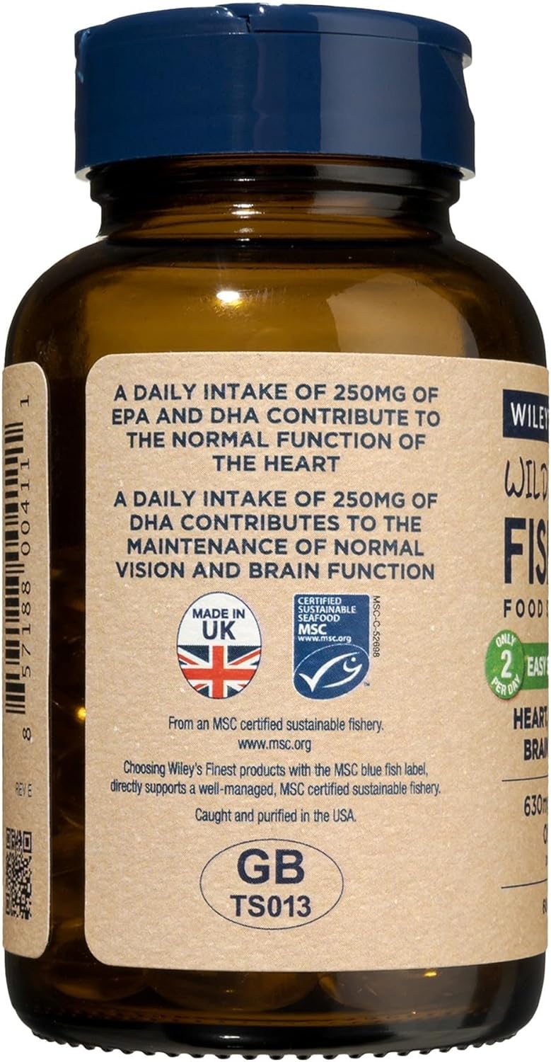 کپسول روغن ماهی امگا ۳، Wiley's Finest، 60 کپسول