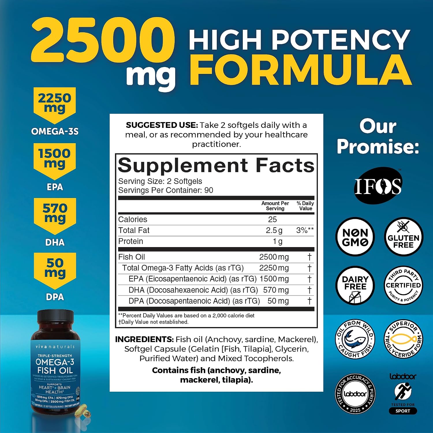 کپسول روغن ماهی امگا ۳، Viva Naturals