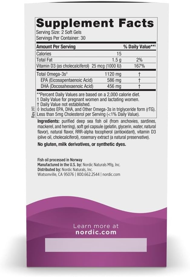 مکمل امگا ۳ پس از زایمان، Nordic Naturals، مدل Postnatal Omega-3، 60 سافت‌ژل، طعم لیمو