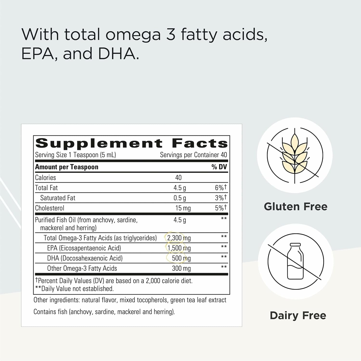 روغن ماهی امگا ۳ مایع، Integrative Therapeutics، مدل Pure Omega Liquid، 40 سروینگ، طعم لیمو