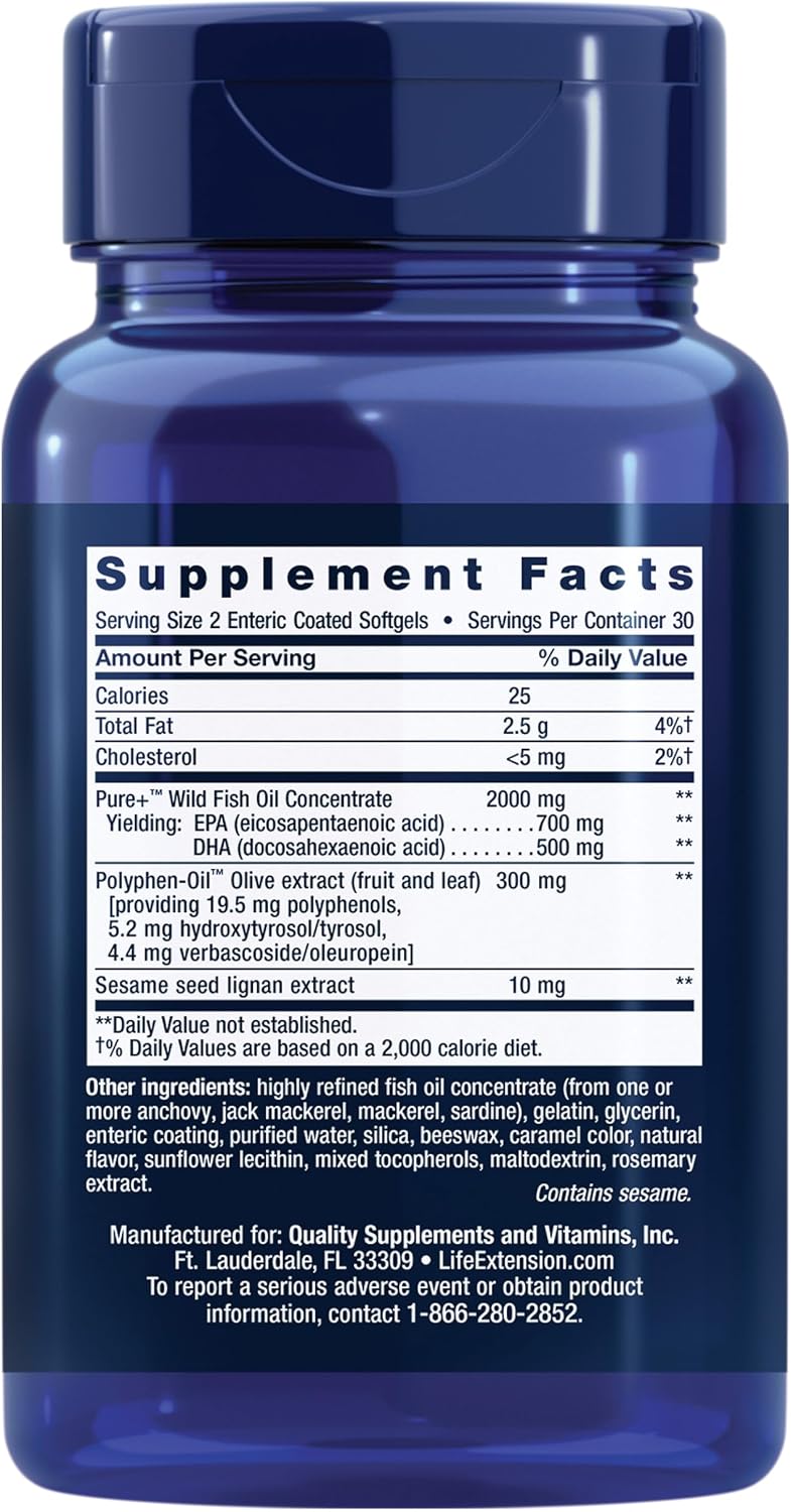 کپسول روغن ماهی امگا ۳، Life Extension، 60 سافت‌ژل