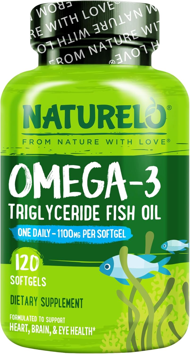 کپسول روغن ماهی امگا ۳، NATURELO، 120 سافت‌ژل، طعم لیمو