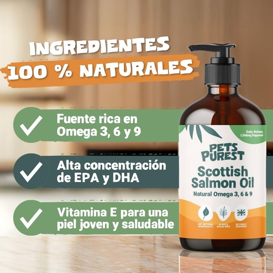 روغن سالمون امگا ۳ برای سگ و گربه، Pets Purest، 500 میلی‌لیتر