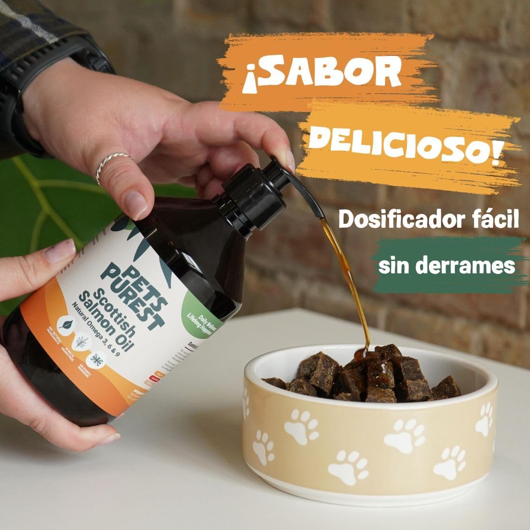 روغن سالمون امگا ۳ برای سگ و گربه، Pets Purest، 500 میلی‌لیتر