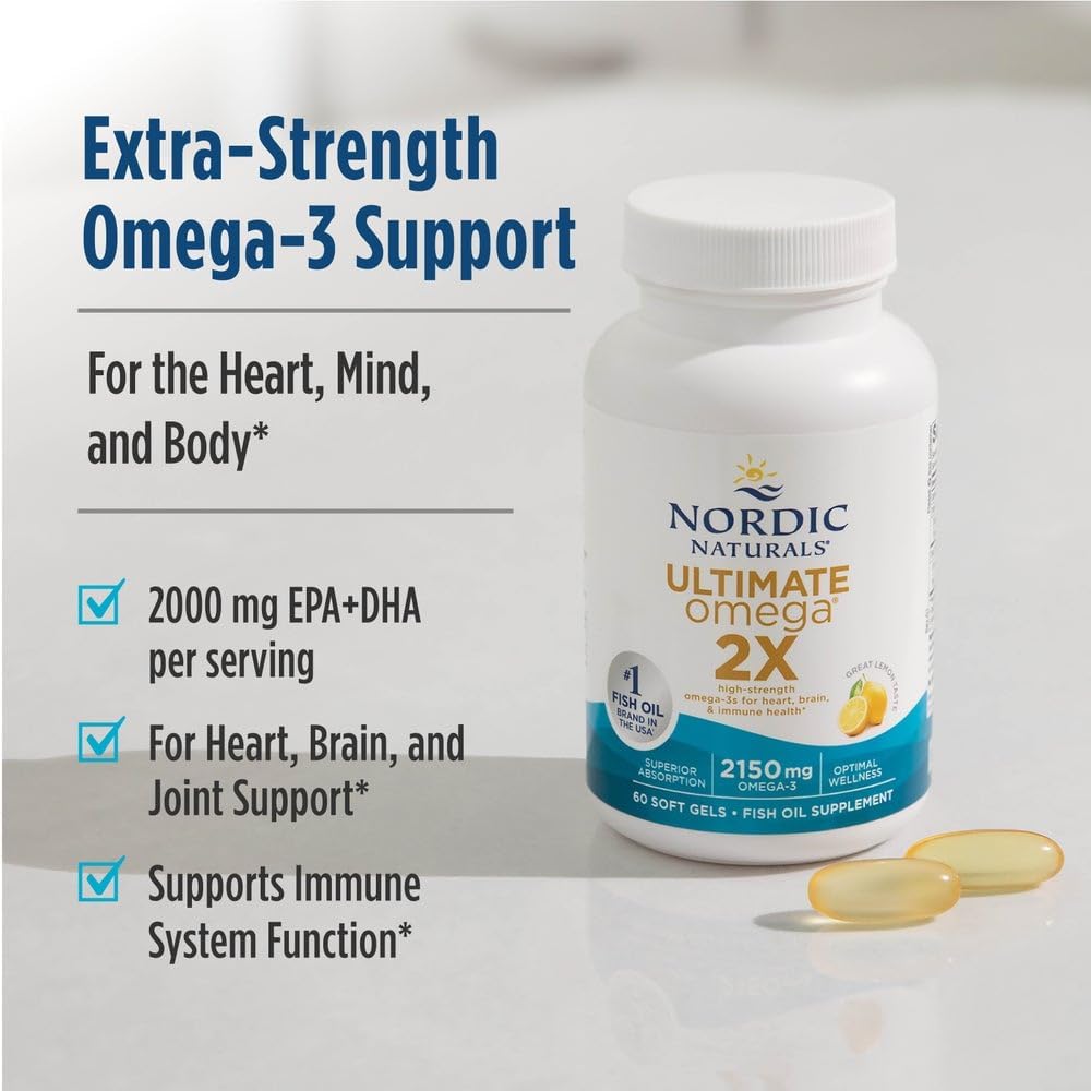 کپسول روغن ماهی امگا ۳، Nordic Naturals، مدل Ultimate Omega 2X، 120 سافت‌ژل