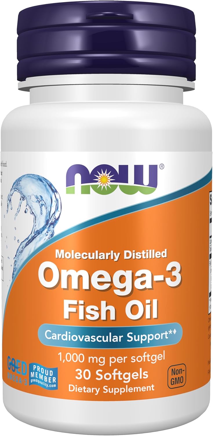 کپسول روغن ماهی امگا ۳، NOW Foods، 1000 میلی‌گرم، EPA 180 میلی‌گرم و DHA 120 میلی‌گرم، 30 سافت‌ژل