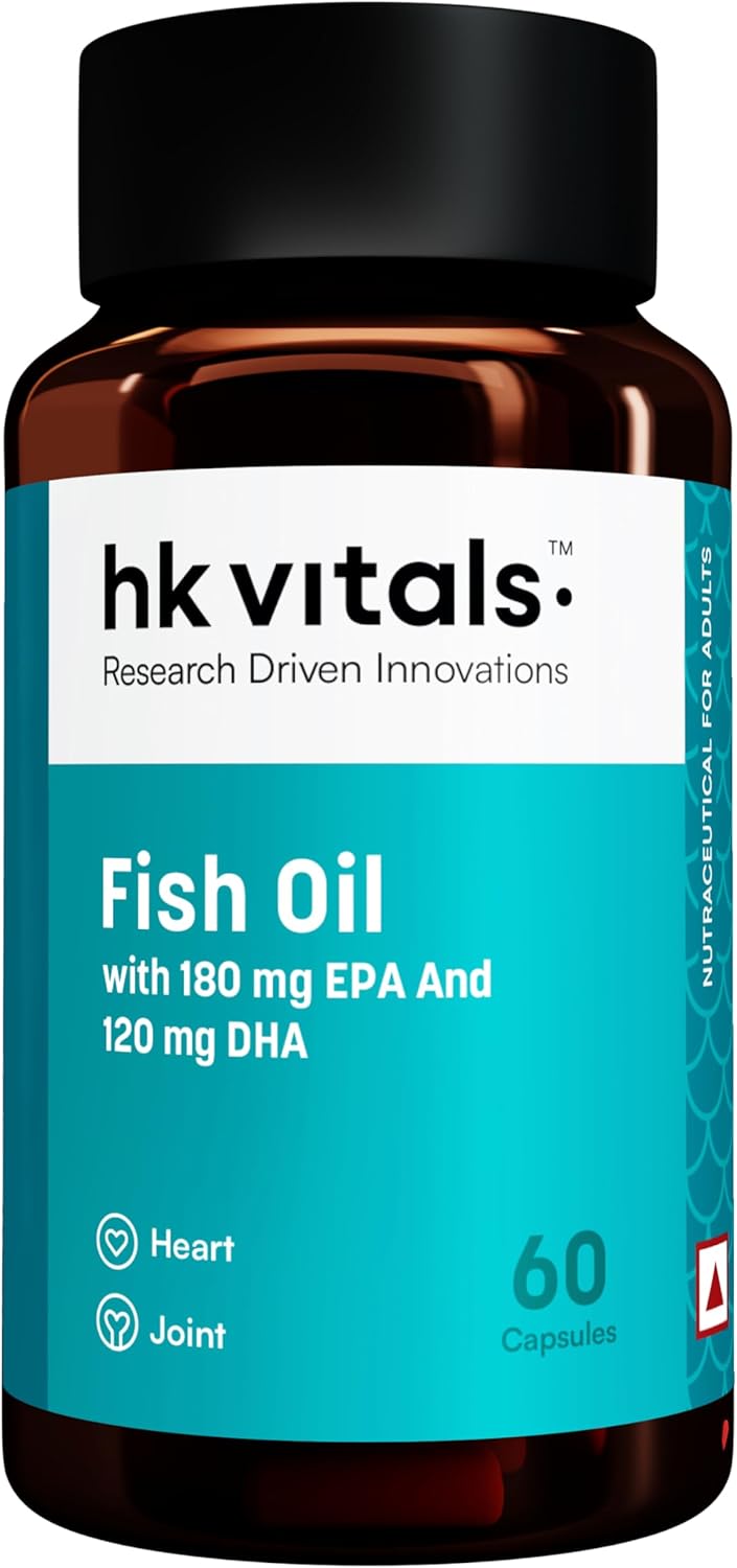 کپسول روغن ماهی امگا ۳، HK Vitals، 1000 میلی‌گرم، EPA 180 میلی‌گرم و DHA 120 میلی‌گرم
