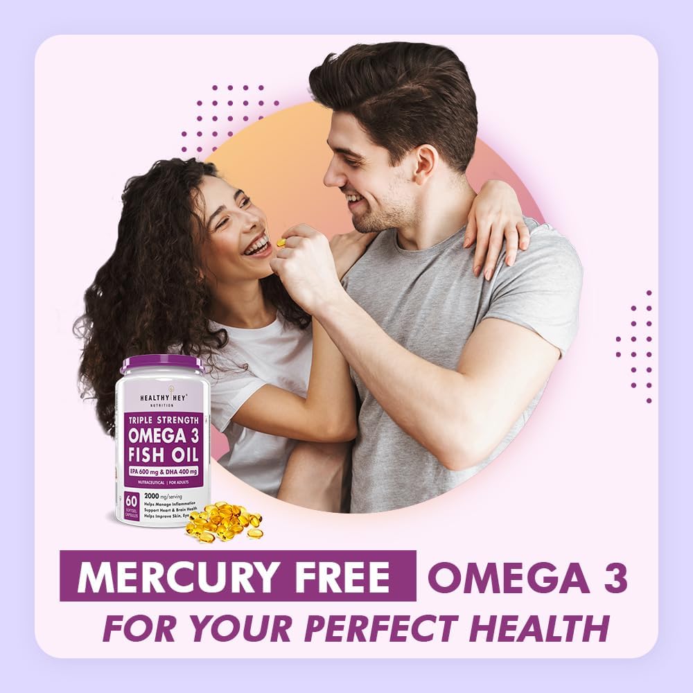 کپسول روغن ماهی امگا ۳، HealthyHey، 60 سافت‌ژل