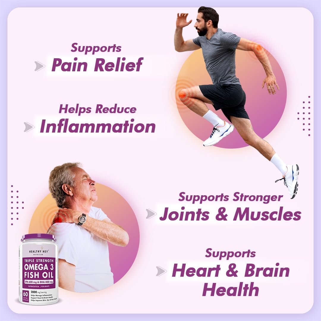 کپسول روغن ماهی امگا ۳، HealthyHey، 60 سافت‌ژل
