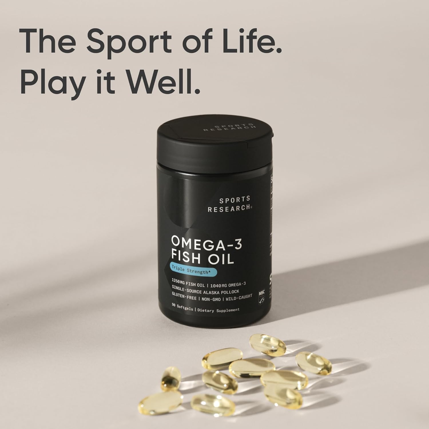 کپسول روغن ماهی امگا ۳، Sports Research، 90 سافت‌ژل